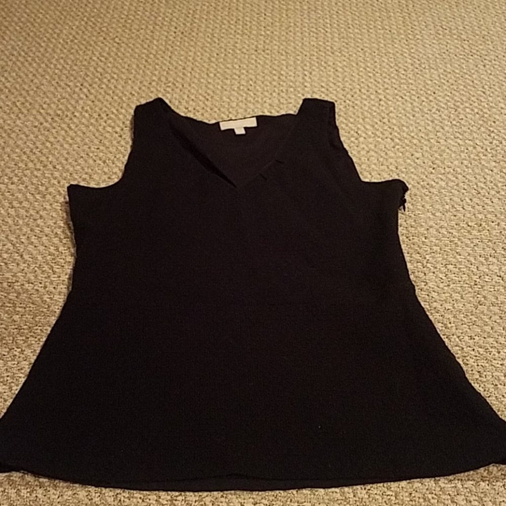 Black,Textured Peplum Tank